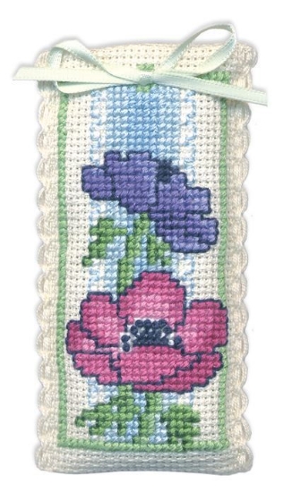 Picture of Anemones Lavender Sachet Cross Stitch Kit