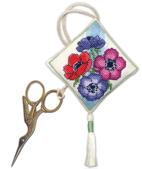 Picture of Anemones Scissor Keep Cross Stitch Kit