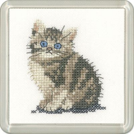 Picture of Tabby Kitten - Little Friends Coaster Cross Stitch Kit