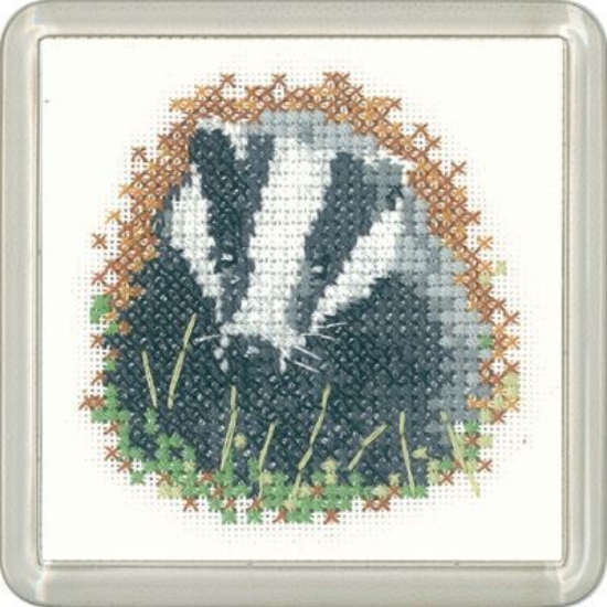 Picture of Badger - Little Friends Coaster Cross Stitch Kit