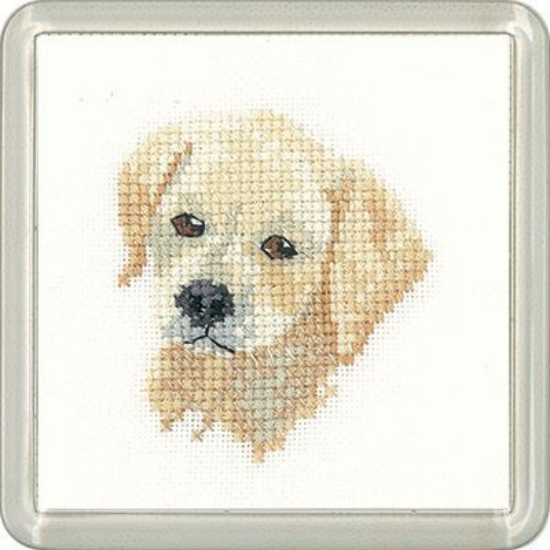 Picture of Golden Labrador - Little Friends Coaster Cross Stitch Kit