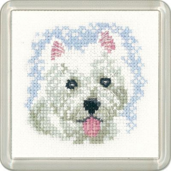 Picture of Westie Puppy - Little Friends Coaster Cross Stitch Kit