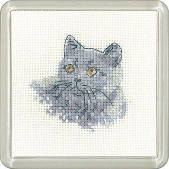 Picture of British Blue - Little Friends Coaster Cross Stitch Kit