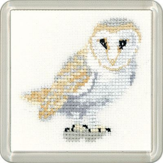 Picture of Barn Owl - Little Friends Coaster Cross Stitch Kit