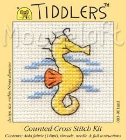 Picture of Mouseloft "Yellow Seahorse" Tiddlers Cross Stitch Kit