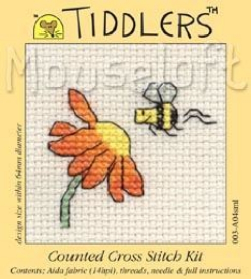 Picture of Mouseloft "Visiting Bee" Tiddlers Cross Stitch Kit