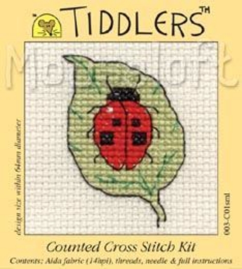 Picture of Mouseloft "Ladybird on Leaf" Tiddlers Cross Stitch Kit