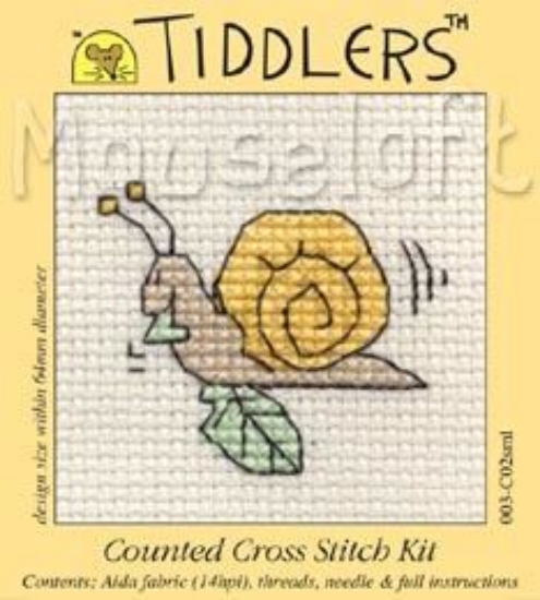 Picture of Mouseloft "Snail" Tiddlers Cross Stitch Kit