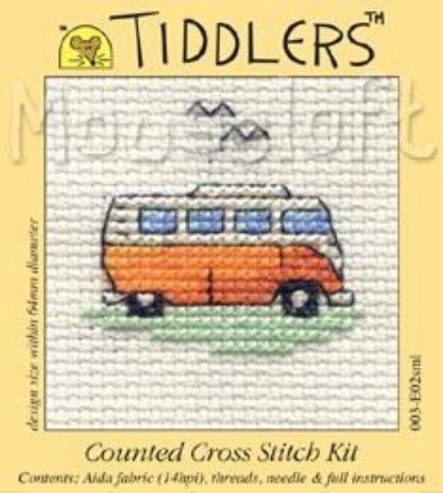 Picture of Mouseloft "Orange Camper Van" Tiddlers Cross Stitch Kit
