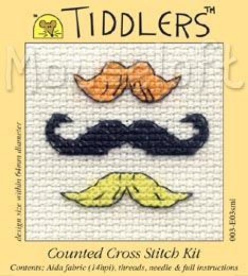 Picture of Mouseloft "Moustaches" Tiddlers Cross Stitch Kit