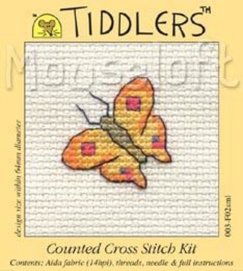 Picture of Mouseloft "Yellow Butterfly" Tiddlers Cross Stitch Kit
