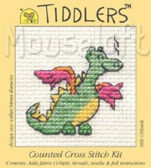 Picture of Mouseloft "Green Dragon" Tiddlers Cross Stitch Kit