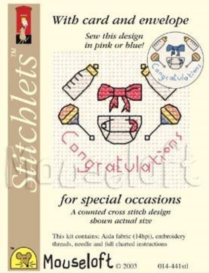 Picture of Mouseloft "Congratulations" Card Occasions Stitchlets Cross Stitch Kit With Card