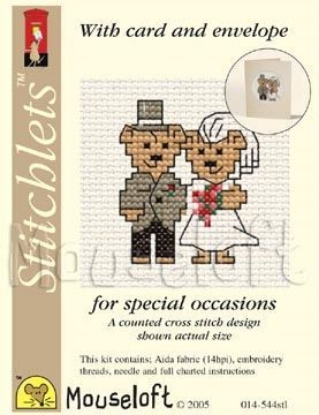 Picture of Mouseloft "Bride And Groom" Card Occasions Stitchlets Cross Stitch Kit With Card