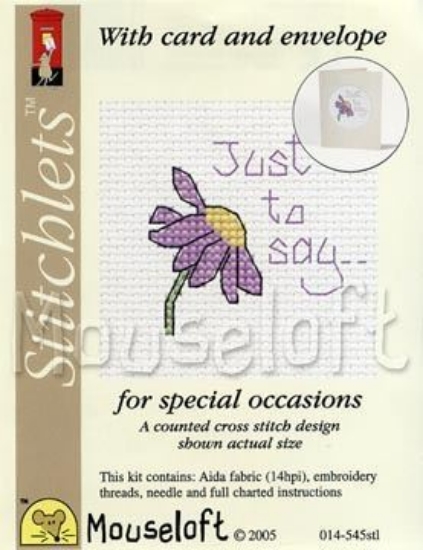 Picture of Mouseloft "Just To Say" Card Occasions Stitchlets Cross Stitch Kit With Card