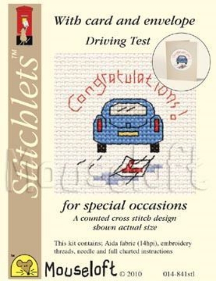 Picture of Mouseloft "Driving Test Congrats" Card Occasions Stitchlets Cross Stitch Kit With Card