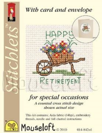 Picture of Mouseloft "Happy Retirement" Card Occasions Stitchlets Cross Stitch Kit With Card