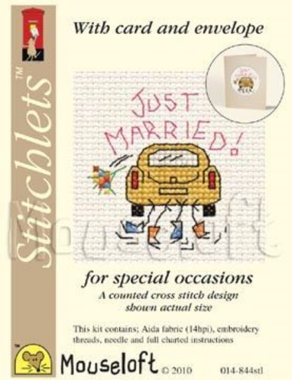 Picture of Mouseloft "Just Married" Card Occasions Stitchlets Cross Stitch Kit With Card