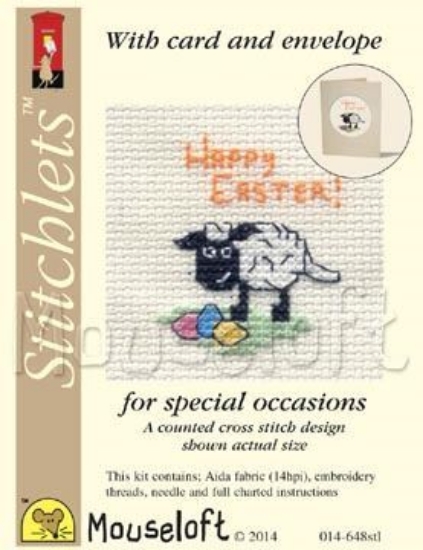 Picture of Mouseloft "Happy Easter Lamb" Card Occasions Stitchlets Cross Stitch Kit With Card