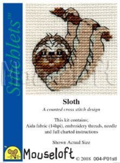 Picture of Mouseloft "Sloth" Stitchlets Cross Stitch Kit