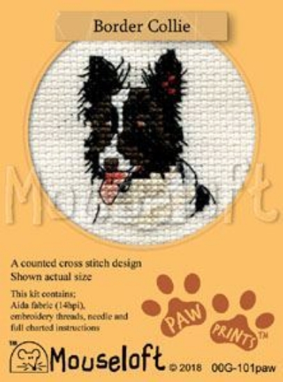 Picture of Mouseloft "Border Collie" Paw Prints Cross Stitch Kit