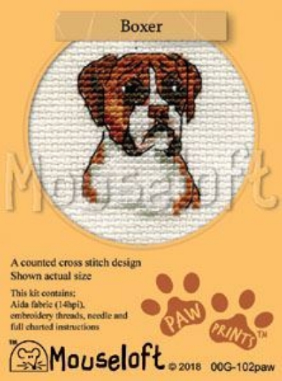 Picture of Mouseloft "Boxer" Paw Prints Cross Stitch Kit