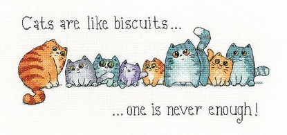 Picture of Cats and Biscuits - 14ct Aida