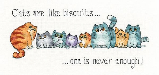 Picture of Cats and Biscuits - 14ct Aida Cross Stitch Kit