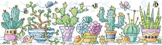 Picture of Cactus Garden - 14ct Aida Cross Stitch Kit