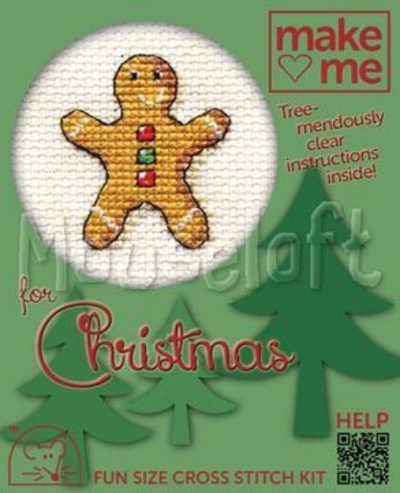 Picture of Mouseloft "Gingerbread Man" Make Me for Christmas Cross Stitch Kit