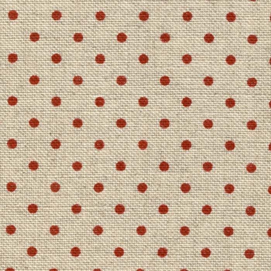 Picture of Zweigart Petit Point Natural/Red Dot 32 Count Belfast Linen Evenweave (5391)