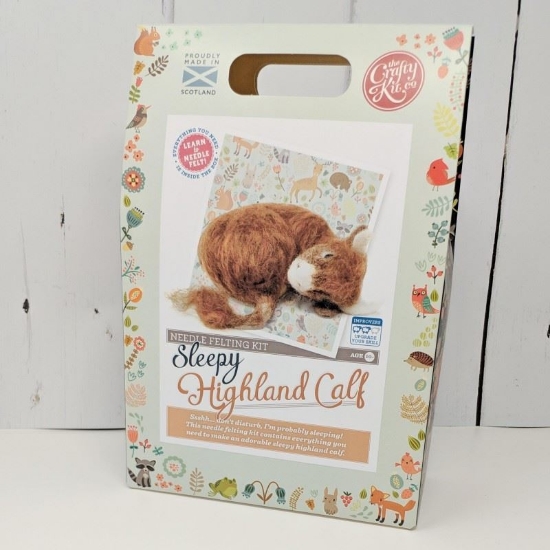 Picture of Sleepy Highland Calf Needle Felting Kit