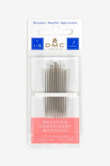 Picture of Sizes 1 to 5 Embroidery Needles
