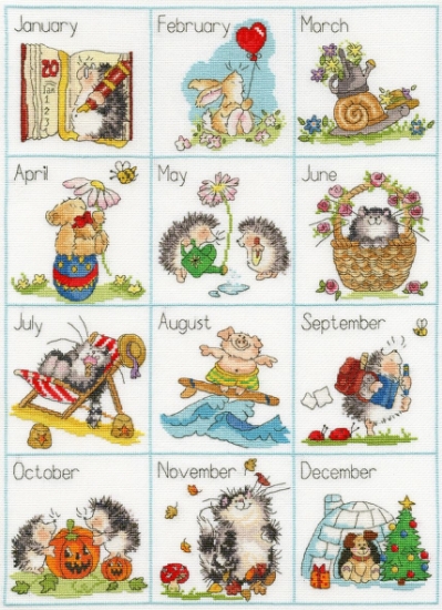 Picture of Margaret Sherry - Calendar Creatures Cross Stitch Kit by Bothy Threads