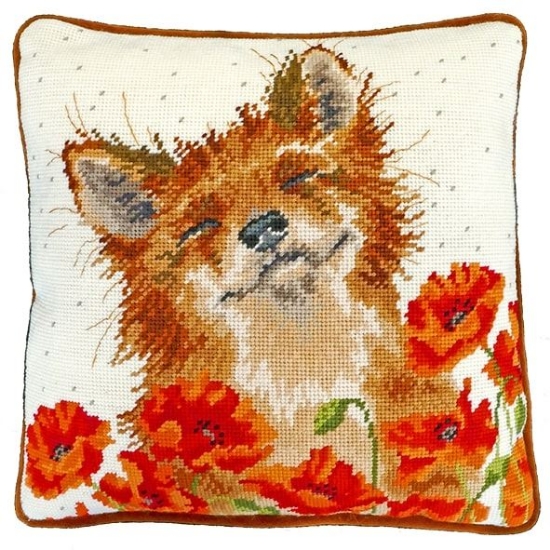 Picture of Hannah Dale Tapestry Cushion - Poppy Field Tapestry by Bothy Threads