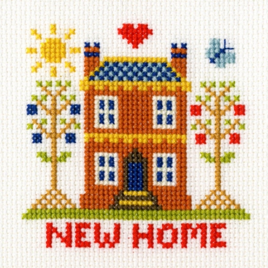 Picture of New Home Greetings Card Cross Stitch Kit by Bothy Threads