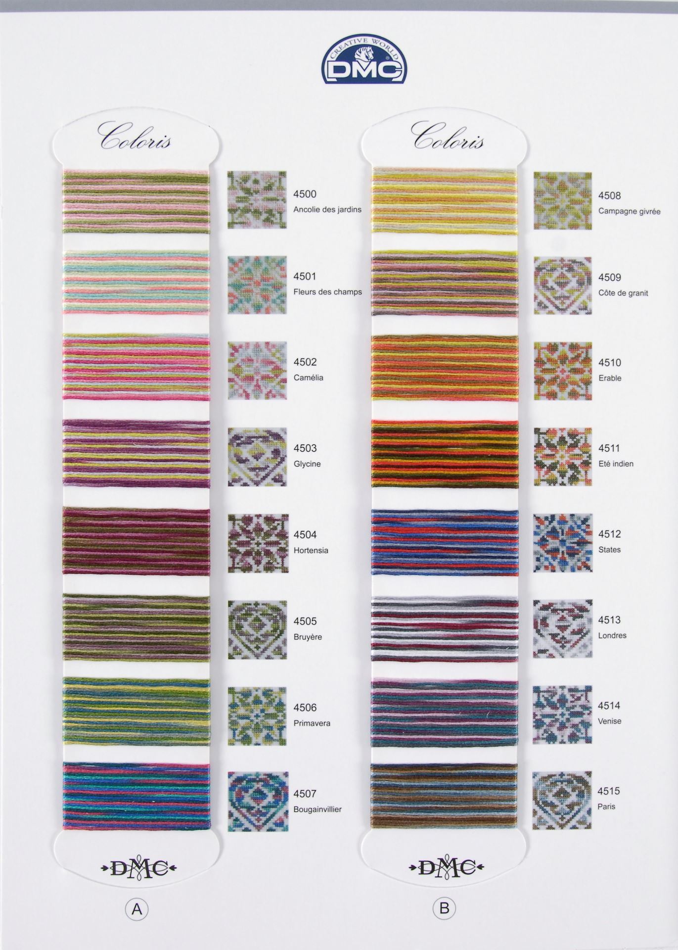 DMC Coloris Floss Shade Card (real threads) W517 Stitchtastic