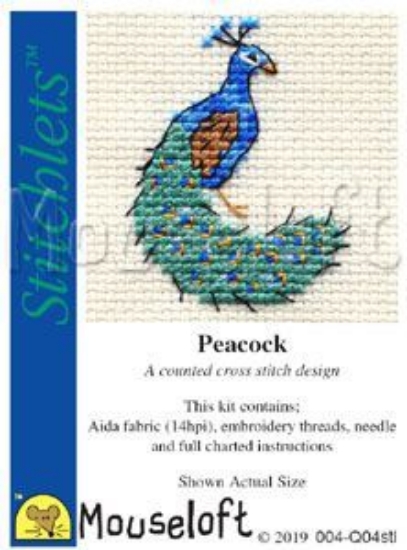 Picture of Mouseloft "Peacock" Stitchlets Cross Stitch Kit