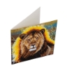 Picture of Resting Lion, 18x18cm Crystal Art Card