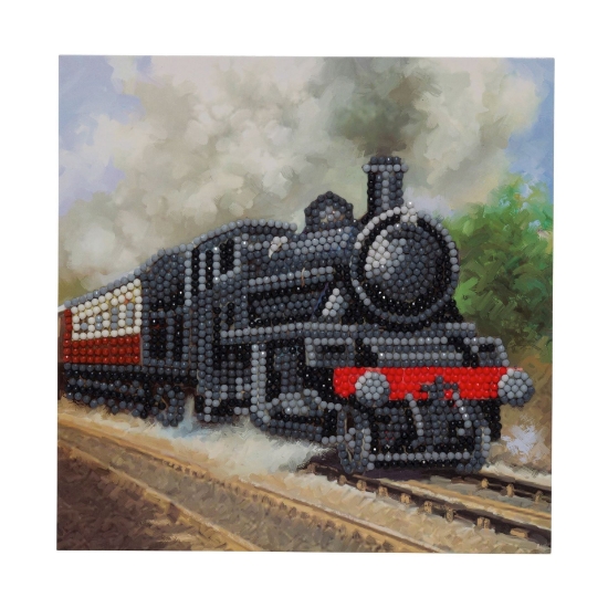 Picture of Train, 18x18cm Crystal Art Card