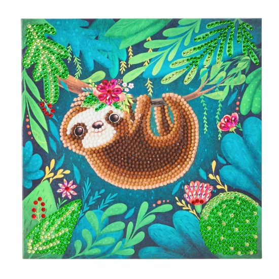 Picture of Sloth, 18x18cm Crystal Art Card