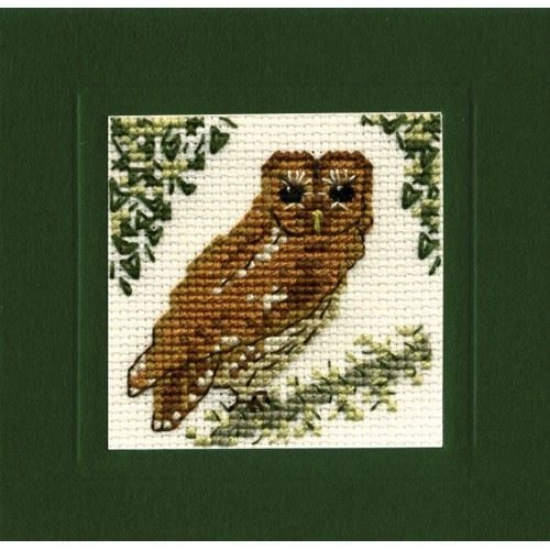 Picture of Tawny Owl Miniature Card Cross Stitch Kit