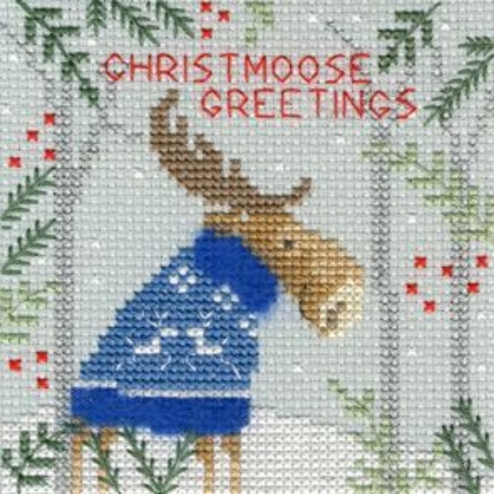 Picture of Xmas Moose - Christmas Card Cross Stitch Kit by Bothy Threads