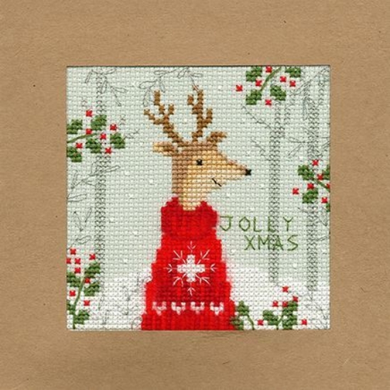 Picture of Xmas Deer - Christmas Card Cross Stitch Kit by Bothy Threads