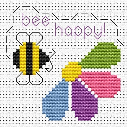Picture of Bee Happy Simple Stitches by Fat Cat Cross Stitch