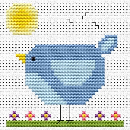 Picture of Bluebird Simple Stitches by Fat Cat Cross Stitch