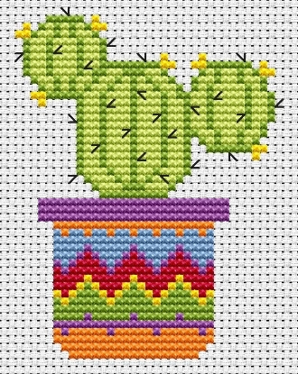 Picture of Cactus Simple Stitches by Fat Cat Cross Stitch