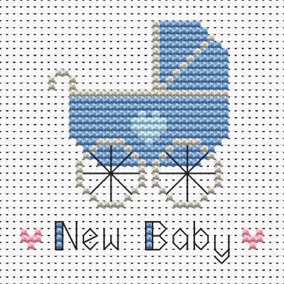 Picture of New Baby Boy Simple Stitches by Fat Cat Cross Stitch