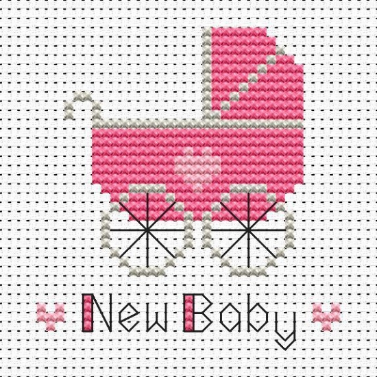 Picture of New Baby Girl Simple Stitches by Fat Cat Cross Stitch
