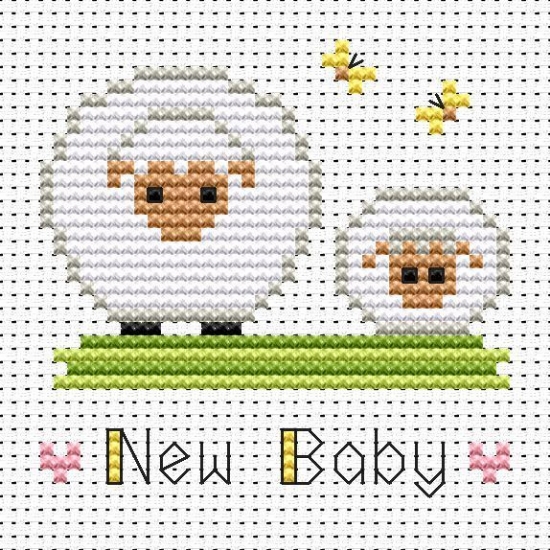 Picture of New Baby Sheep Simple Stitches by Fat Cat Cross Stitch